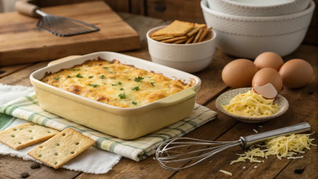 egg casserole with crackers
