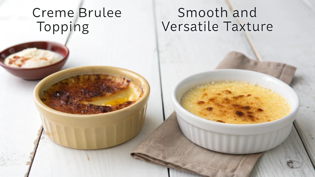 What's the difference between crème brûlée and custard
