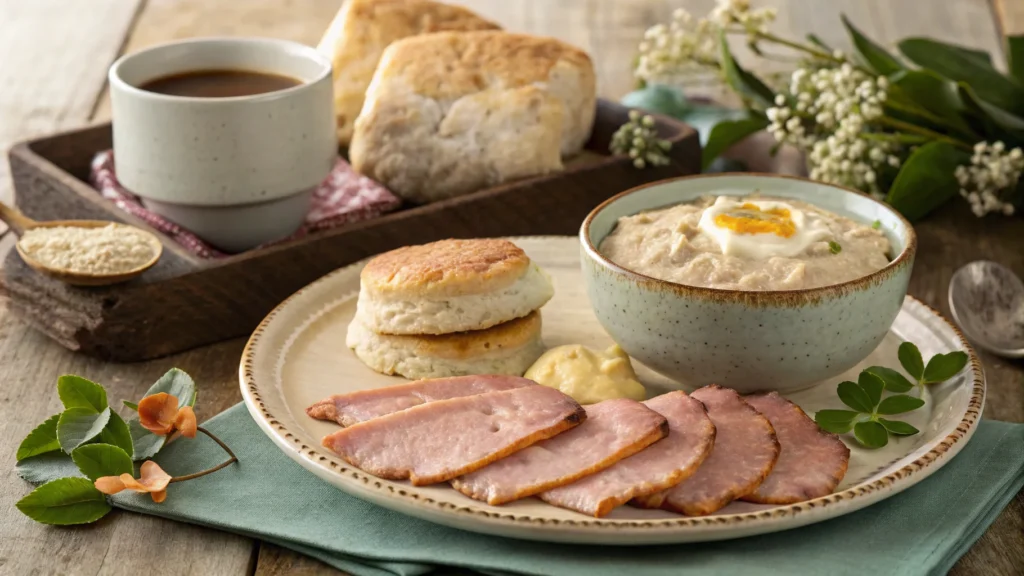 What Are 5 Breakfast Meats? – The Best Options for Your Morning Protein 3 Country ham, scrapple, and livermush served with biscuits and grits.