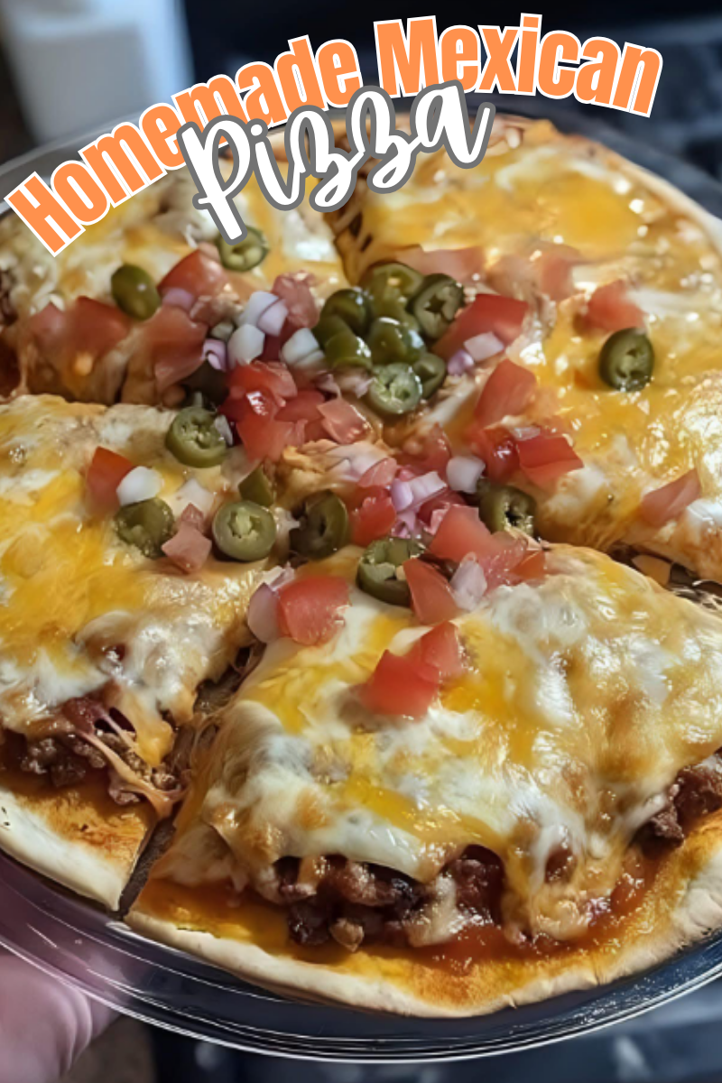 4 Customizing Your Homemade Mexican Pizza – Variations & Toppings Three variations of Homemade Mexican Pizza on a wooden board—vegetarian with black beans and veggies, spicy with jalapeños and hot sauce, and chicken with guacamole and cilantro.