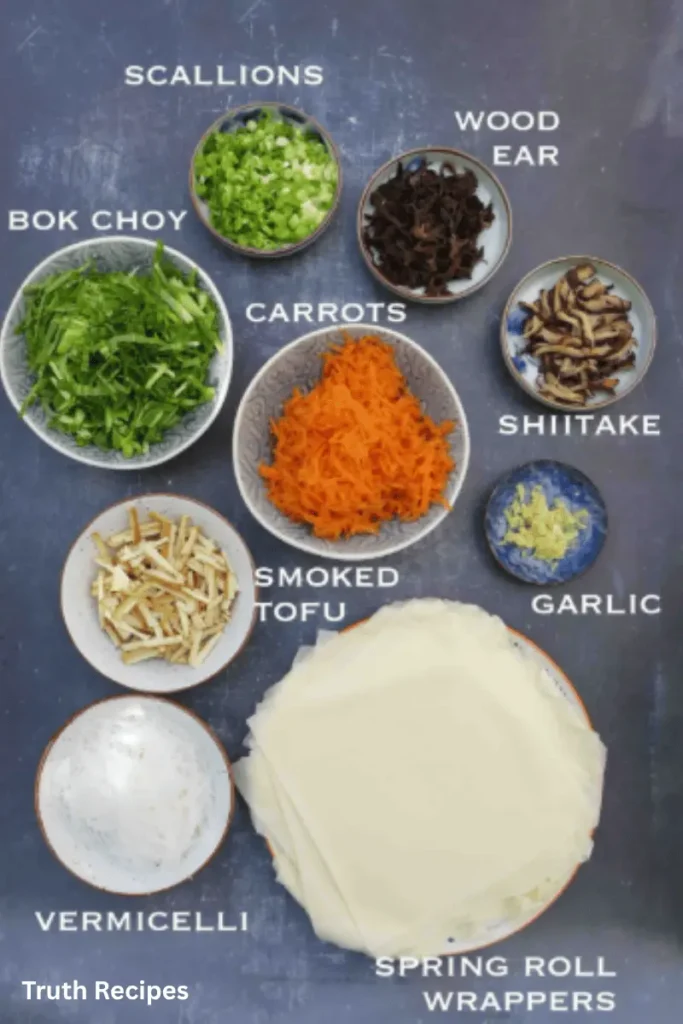 Veggie and Tofu Spring Rolls 4 Ingredients for Veggie and Tofu Spring Rolls