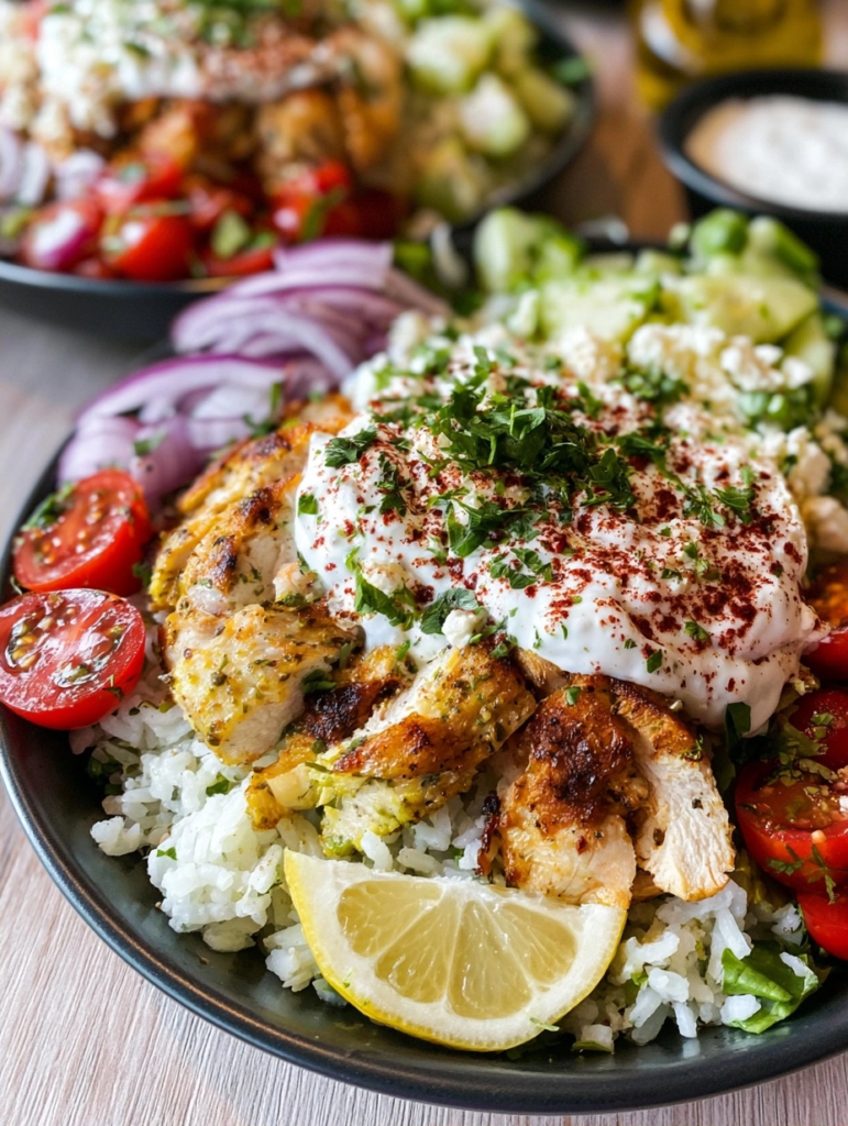 Chicken Greek Bowls with Lemon-Honey Marinade: A Fresh, Customizable Dinner
