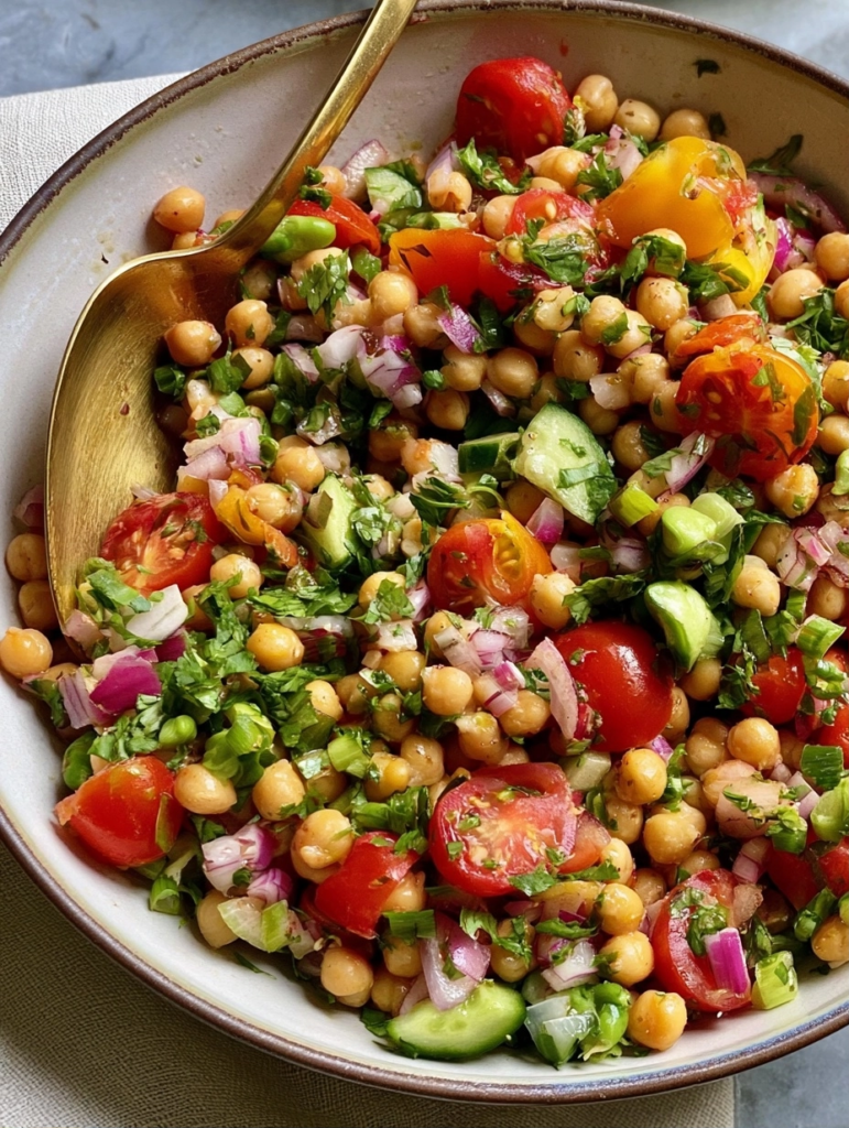 Chickpea Salad with Fresh Herbs and Lemon Zest