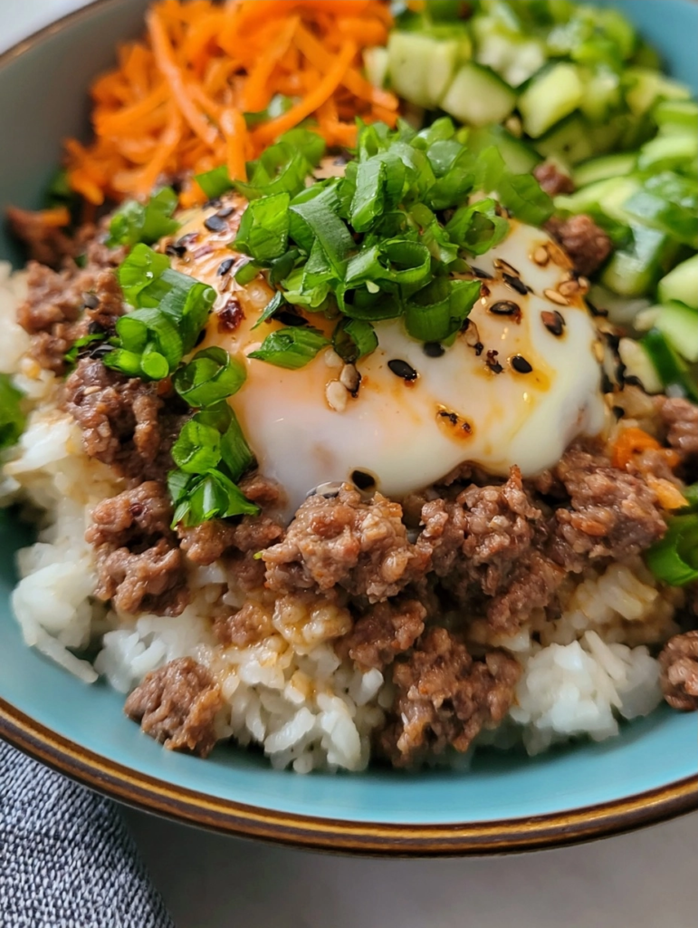 Ground Beef Rice Bowl: Quick Savory Korean Style Feast